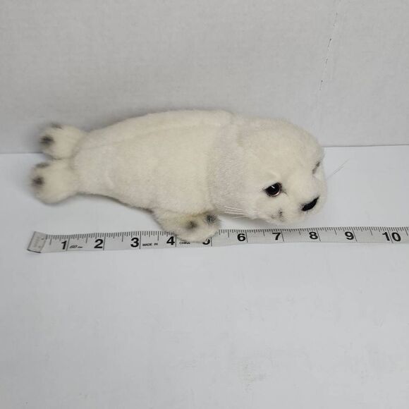 K And M International Inc. Kid's White Baby Seal Stuffed Animal Toy - Picture 7 of 14